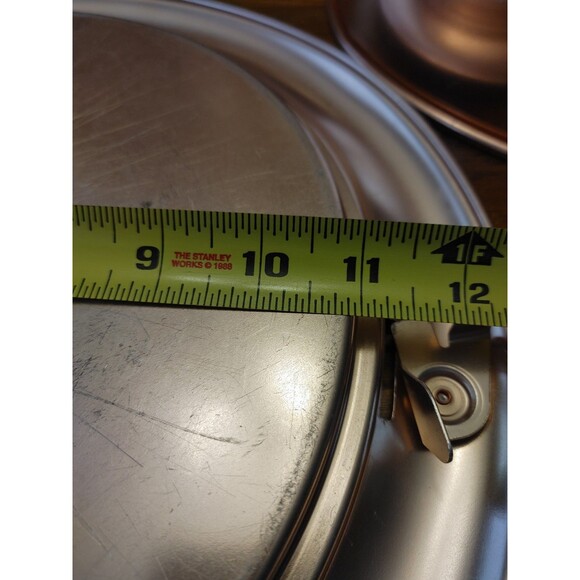 VTG 50s West Bend Rosey Copper Colored Metal locking Cake Carrier 14.5" dia. - Picture 12 of 16